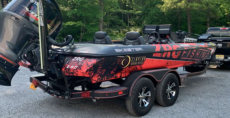  red black bass boat wrap